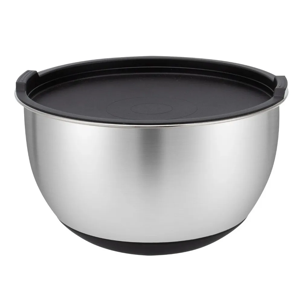 Bol cu capac, inox, argintiu, 20 cm