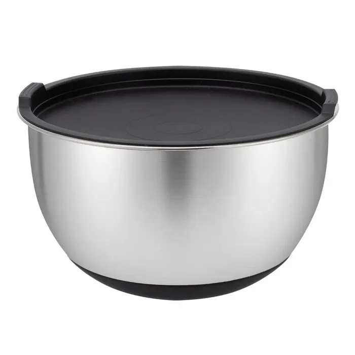 Bol cu capac, inox, argintiu, 22 cm