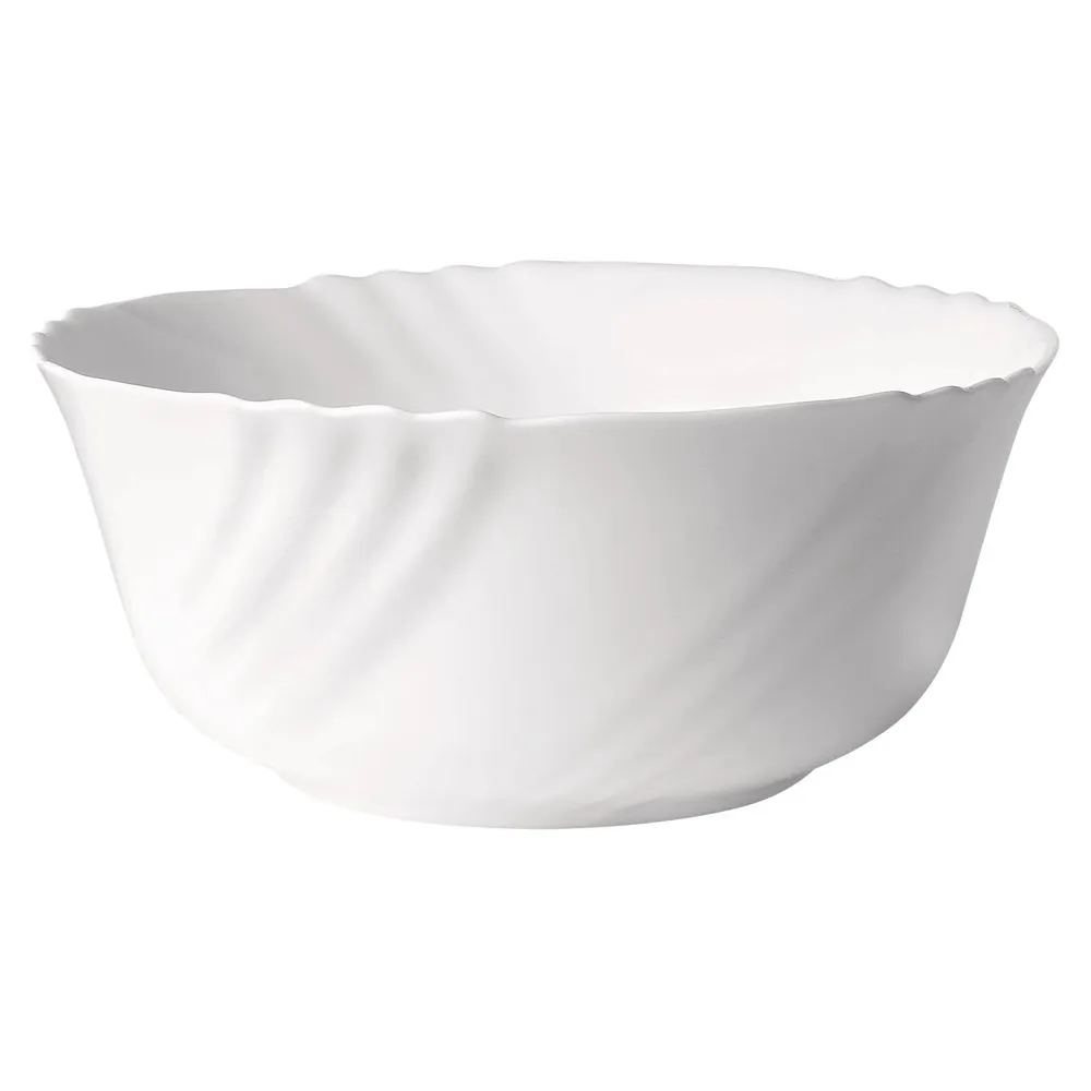 Bol pentru salata, Bormioli Ebro, sticla opal, alb, 23 cm