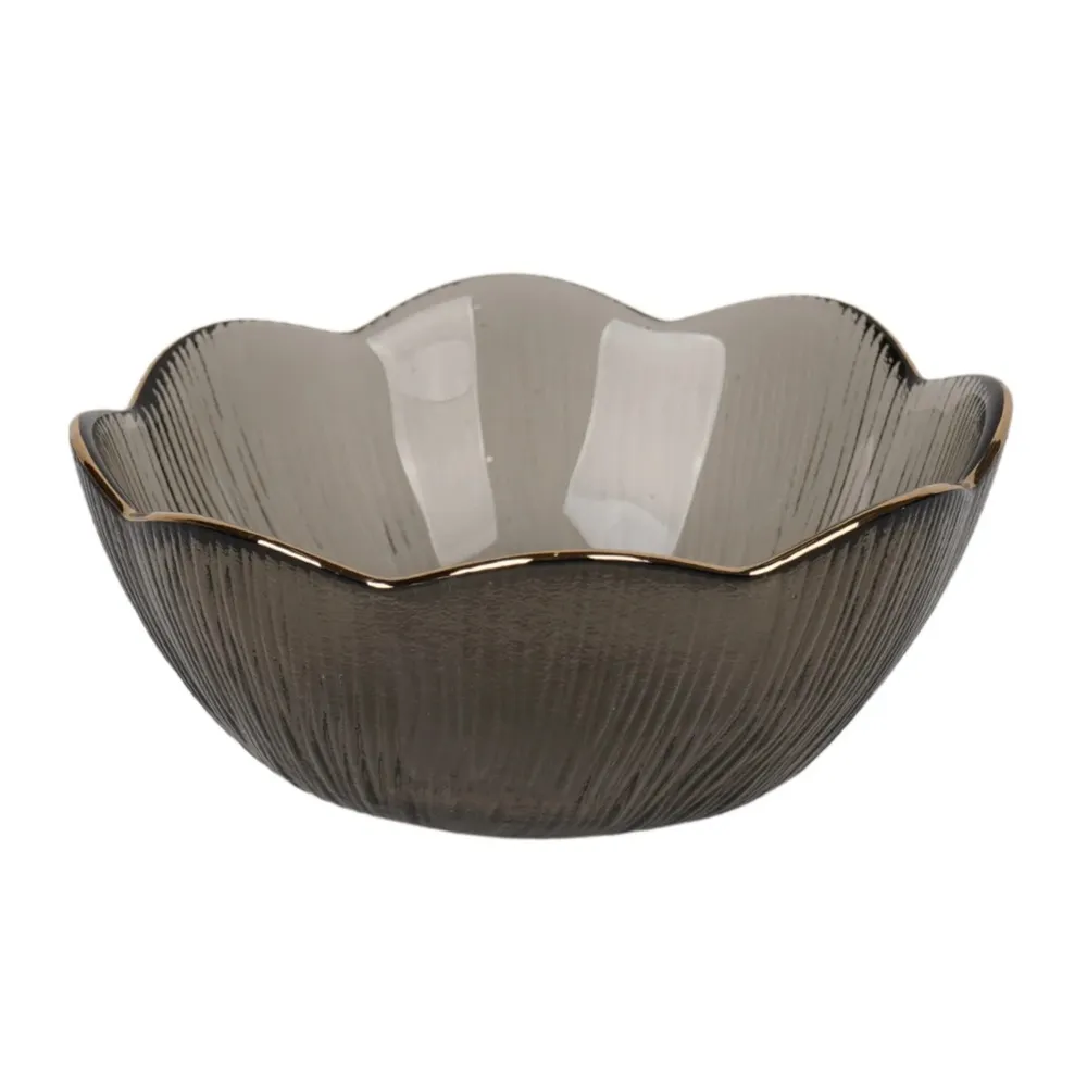 Bol pentru servirea mesei 2BLW245-HGR, sticla, negru, 12.4 cm