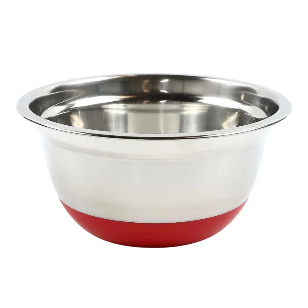 Bol pentru servirea / pregatirea mesei, VK 4014-18, inox + silicon, argintiu, 18 cm