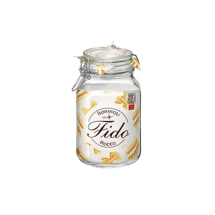 Borcan ermetic Fido, Bormioli, sticla transparenta, 2 L