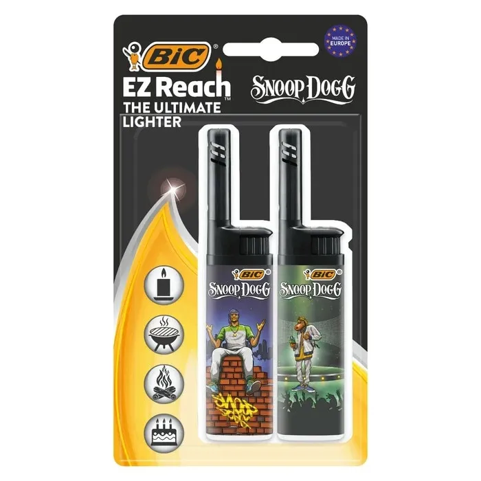 Bricheta utilitara fixa pentru aprins focul Bic EZ Reach Snoop Dogg, mini, set 2 bucati