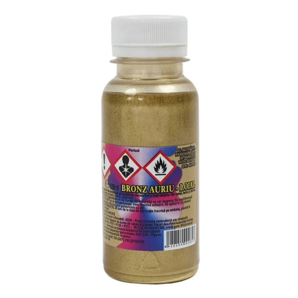 Bronz alchidic pentru lemn / metal, Jalutex, interior / exterior, auriu, 0.1 L