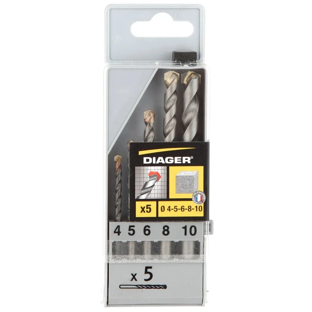 Burghie pentru zidarie, Diager, 4 - 10 mm, set 5 bucati