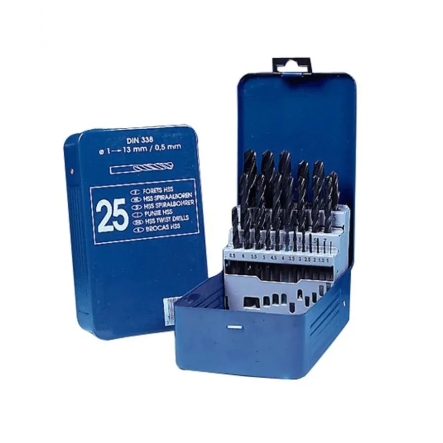 Burghiu pentru metal, tip HSS, Tivoly, 1 - 13 mm, set 25 bucati