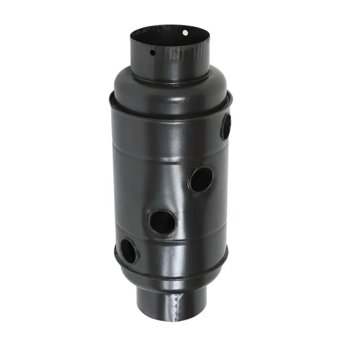 Burlan recuperator caldura, Roza Email, otel, D 130 mm, negru mat