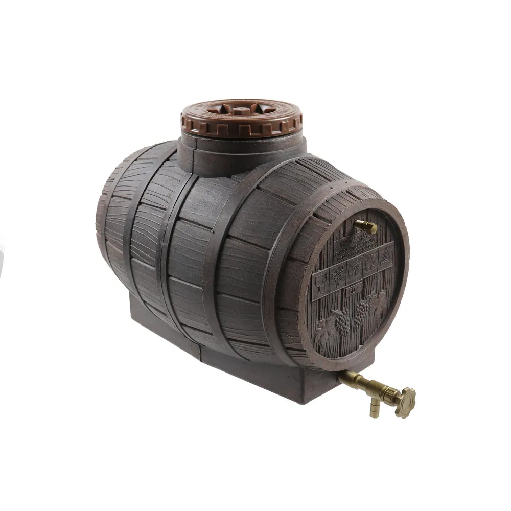 Butoi MagStar plastic alimentar, pentru vin, cu capac, 180 litri, maro D 59 cm + canea si aerisitor