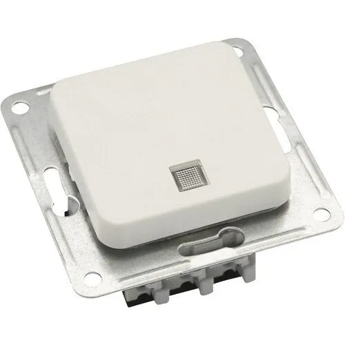 Buton cu revenire Roth Lange Basic, cu lumina, alb