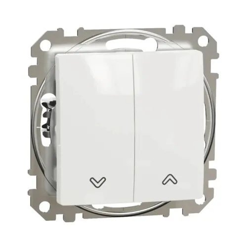 Buton jaluzele Schneider Sedna Design, simbol sageti, alb