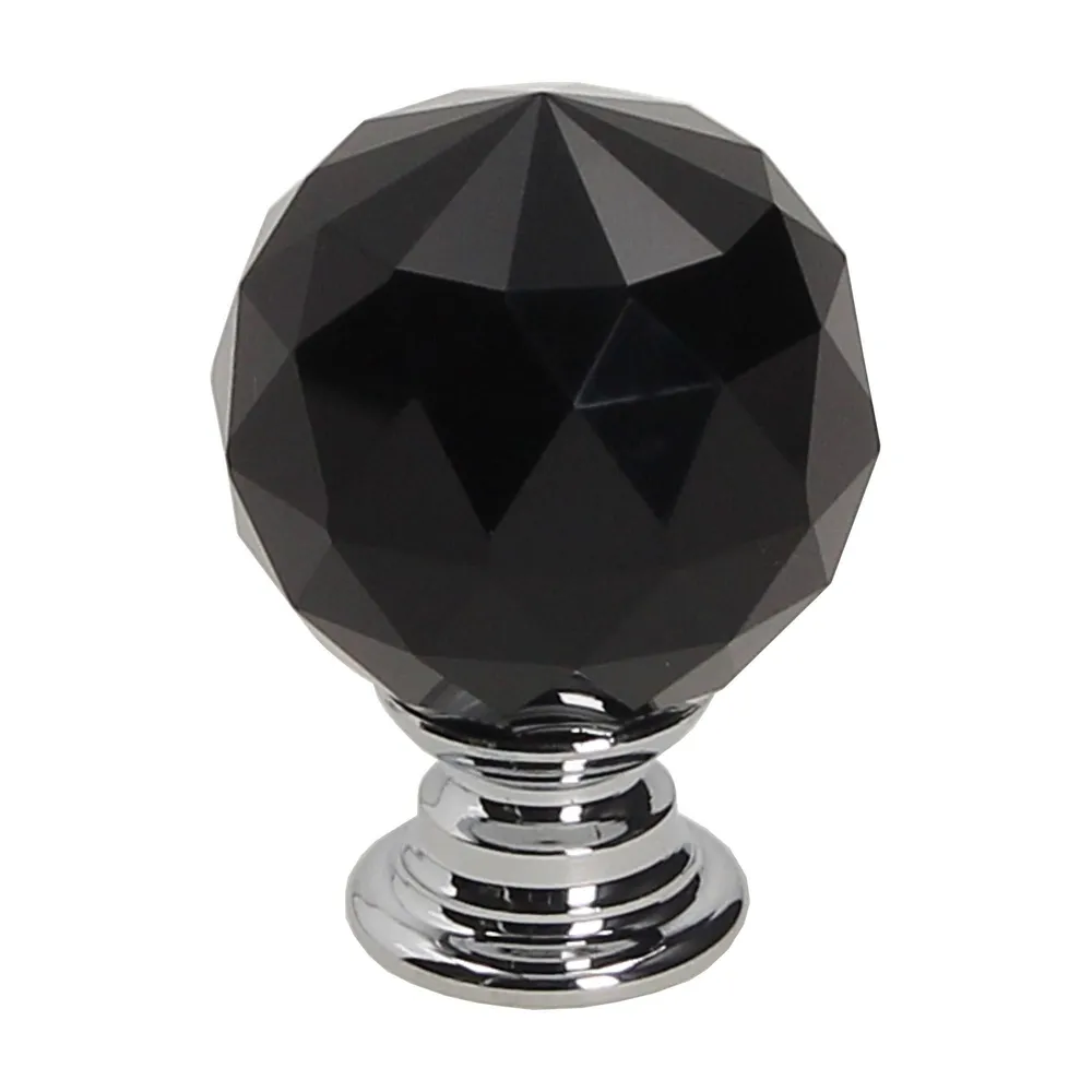 Buton mobila, Ø 25 mm, negru