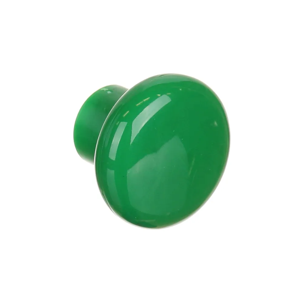 Buton mobila, Ø 35 mm, plastic, verde, finisaj lucios