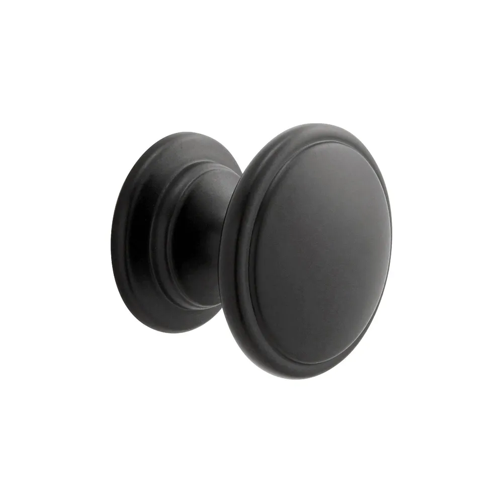 Buton mobila Inspire Audric, Ø 30.5 mm, zamac, negru, finisaj mat (set 2 buc)