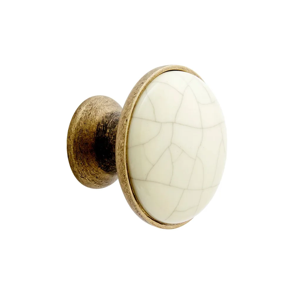 Buton mobila Inspire Crackle, Ø 29 mm, ceramica (set 2 buc)