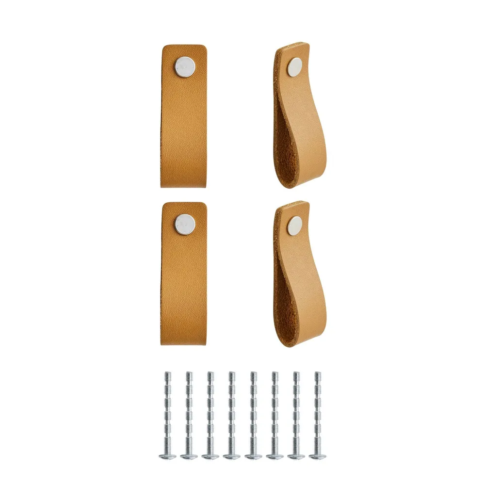 Buton mobila Inspire Zack, 70 mm, piele, maro, set 4 buc