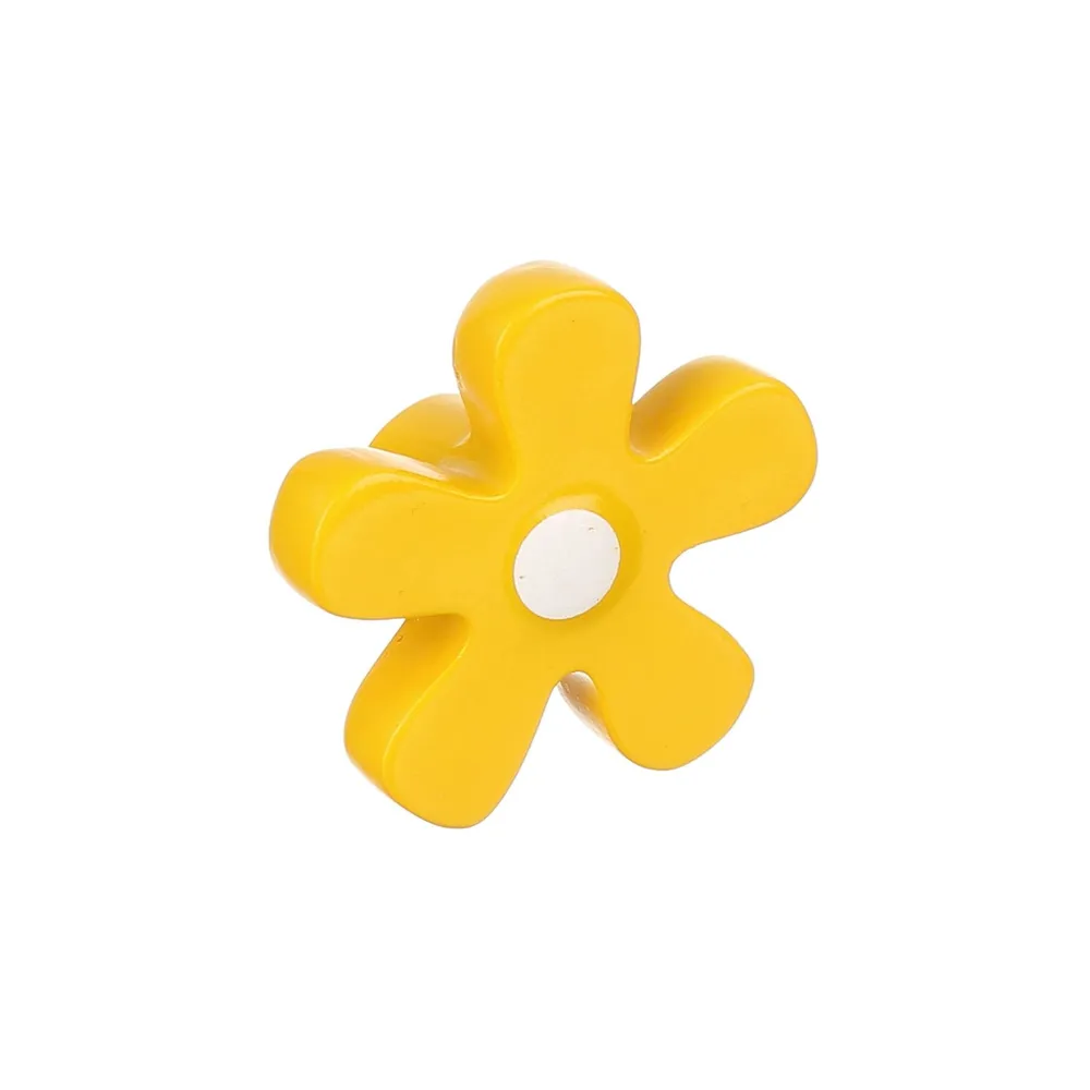 Buton mobila "margareta", Ø 40 mm, plastic, galben, vopsit