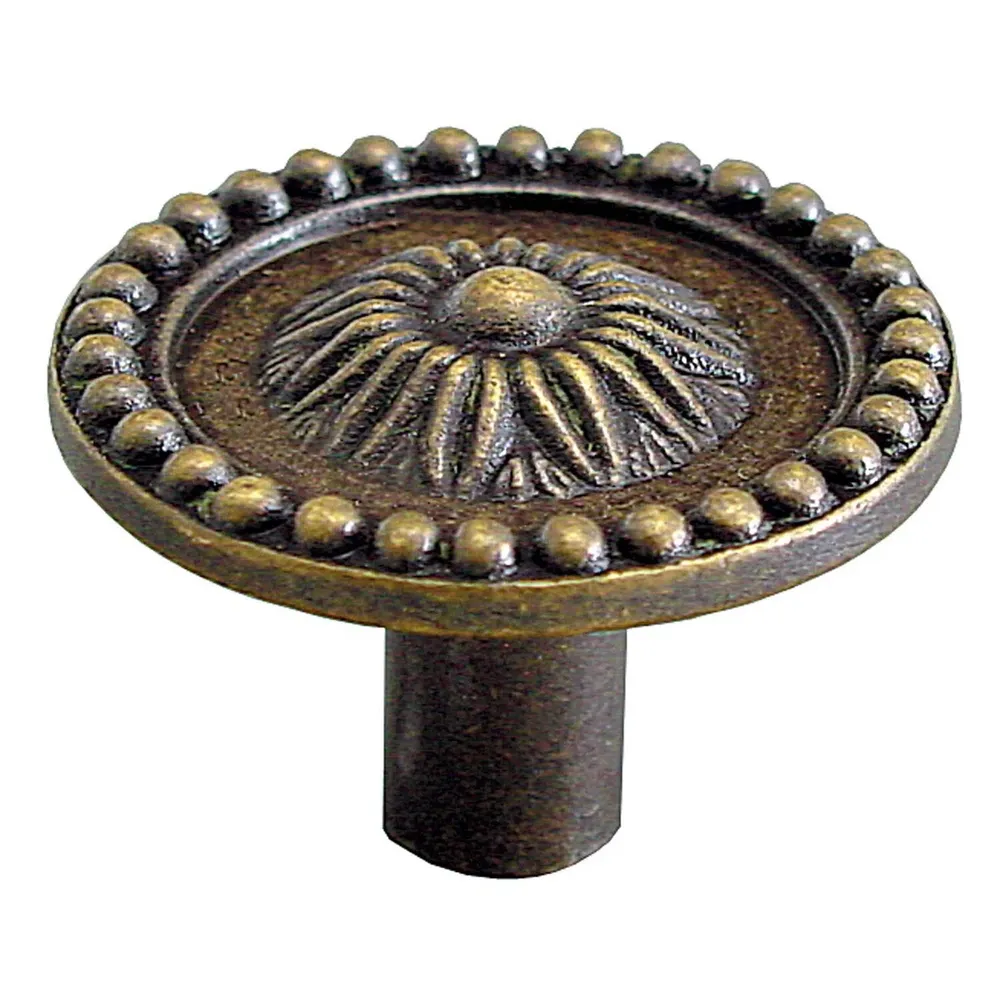 Buton pentru mobila, metalic, alamit antic, M 482.12.29, 26 x 20 mm