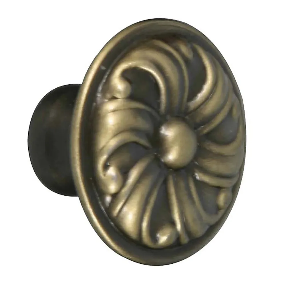 Buton pentru mobila, metalic, alamit antic, M 482.93.29, 30 x 22 mm