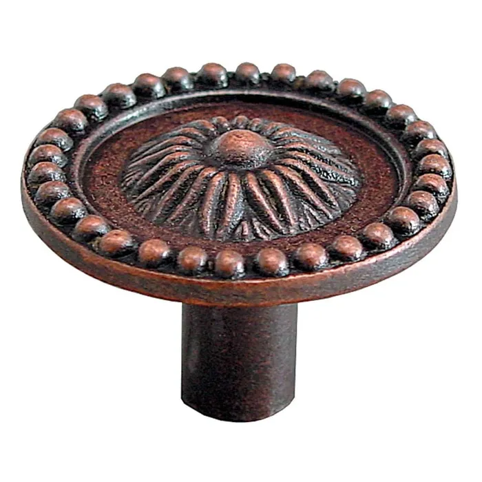 Buton pentru mobila, metalic, cupru antic, M 482.12.28, 26 x 20 mm