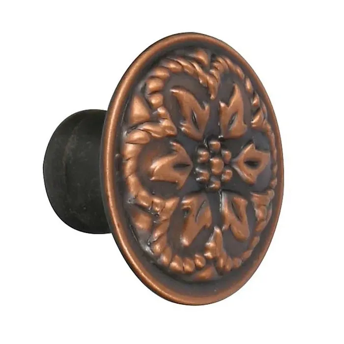 Buton pentru mobila, metalic, cupru antic, M 482.92.28, 30 x 22 mm