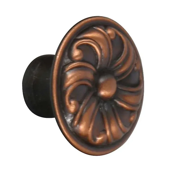 Buton pentru mobila, metalic, cupru antic, M 482.93.28, 30 x 22 mm