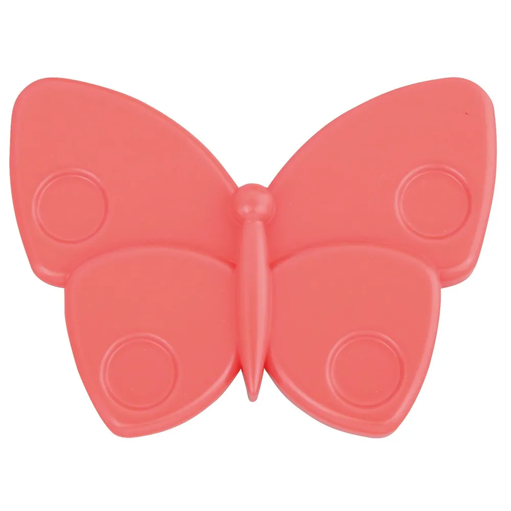 Buton pentru mobila, plastic, rosu mat, M 487.01.15, forma fluture