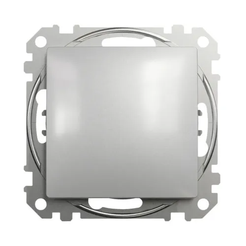 Buton simplu Schneider Sedna Design, aluminiu