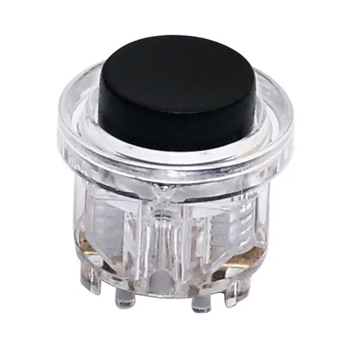 Buton sonerie cu fir Honeywell Friedland, transparent/negru, 20mm, 10mm adancime