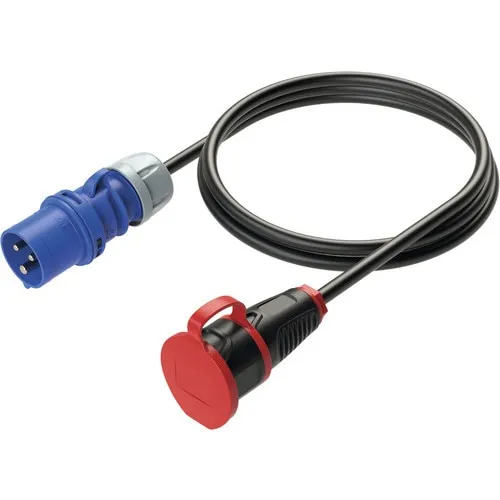 Cablu adaptor PCE 75cm 16A, stecher industrial 2P+E -> cupla CP 230V