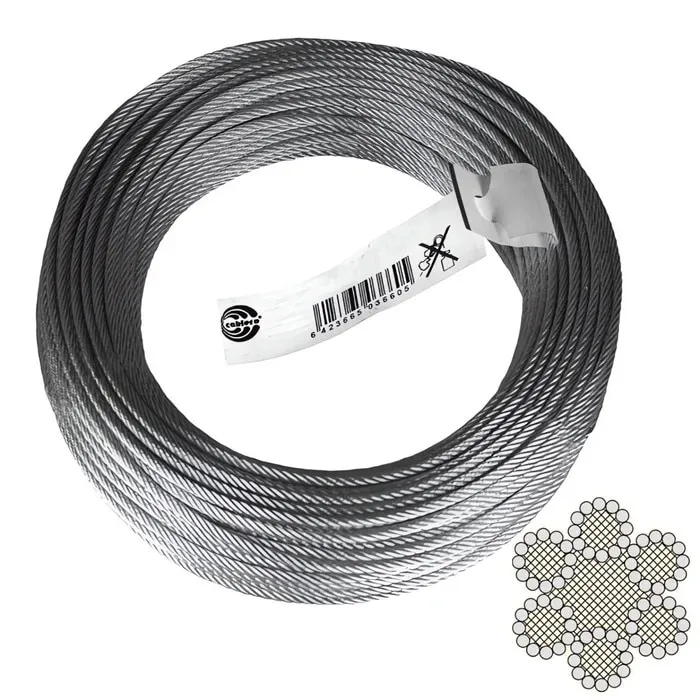 Cablu comercial din otel zincat 25m x 10mm, greutate maxima 437kg, ancorare usoara