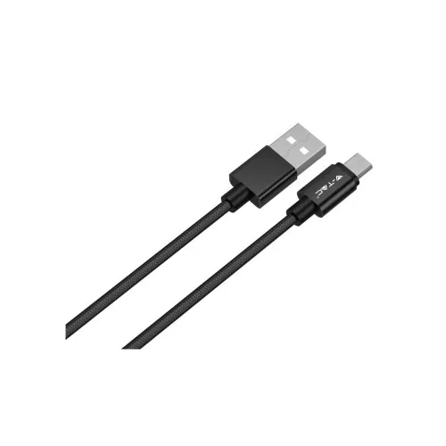 Cablu de date Micro USB, V-TAC, Seria Silver, Negru, 1m — imaginea 3