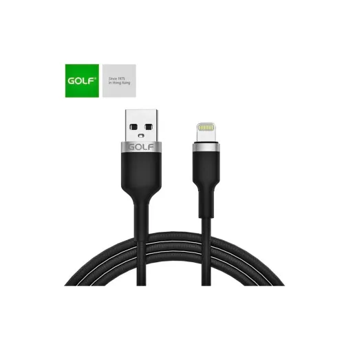 Cablu incarcare 2.4A Fast Charge transfer date USB-A la Lightning 1 m textil impletit negru