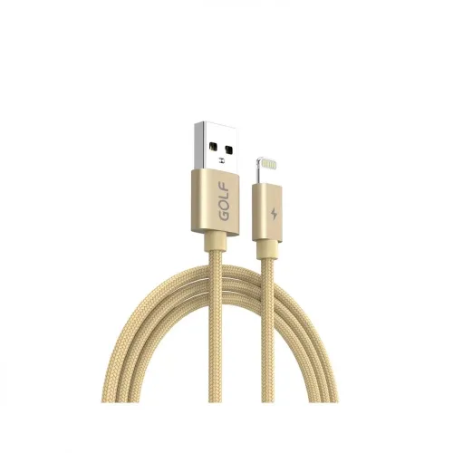 Cablu incarcare 5A Fast Charge transfer date USB-A la Lightning 1 m auriu Golf
