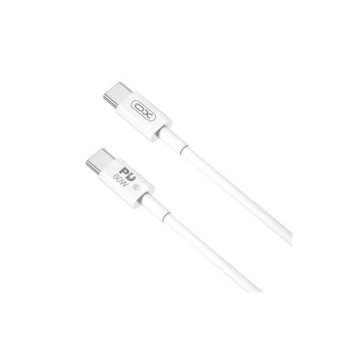 Cablu incarcare PD 60W Quick Charge transfer date Type-C la Type-C 2 m alb