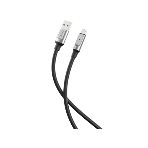 Cablu incarcare si date USB-A la Type C 6A Fast Charge silicon negru 1 m