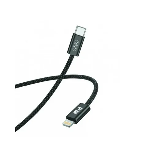 Cablu incarcare si transfer date XO 20W PD Quick Charge Type C la Lightning compatibil iPhone negru 1 m — imaginea 2