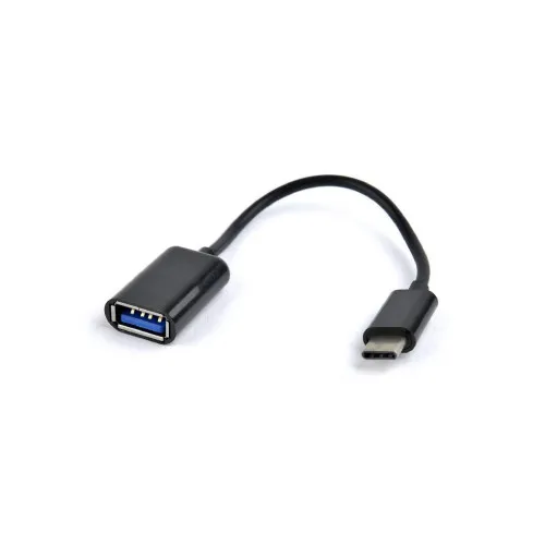 Cablu OTG USB-A mama la Type C tata negru 20 cm