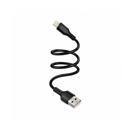 Cablu pentru incarcare 2.4A si transfer date USB-A la Lightning 1 m negru