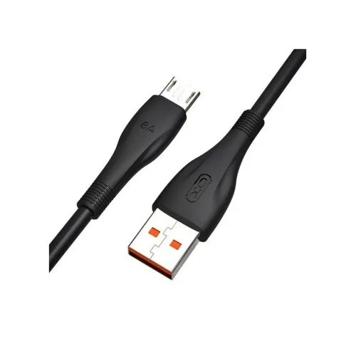 Cablu pentru incarcare 6A Quick Charge si transfer date USB-A la Micro USB 1 m negru