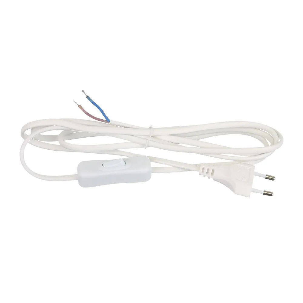 Cablu retea cu intrerupator, plastic, L=2 m, alb