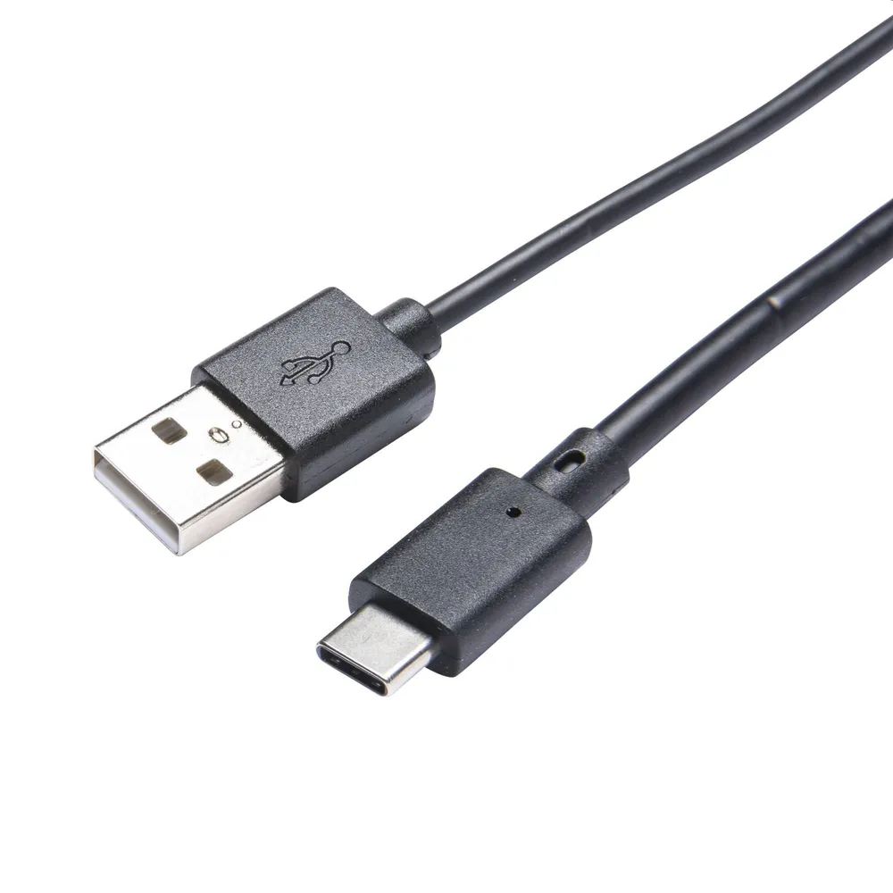 Cablu USB Lexman, USB tip A 2.0 - USB tip C 2.0, cauciuc/cupru, 2 m, negru
