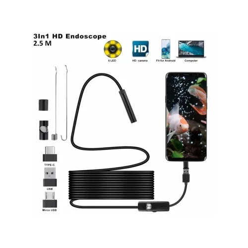 Camera endoscop USB-C 5.5mm impermeabila 5m cu LED reglabil — imaginea 3