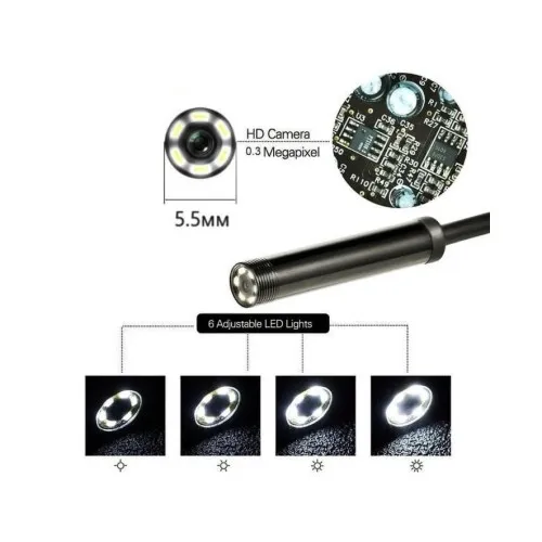 Camera endoscop USB-C 5.5mm impermeabila 5m cu LED reglabil — imaginea 6