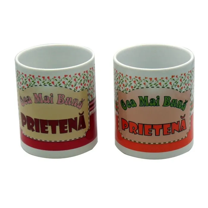 Cana cu mesaj Cea mai buna prietena, ceramica, multicolor, 250 ml