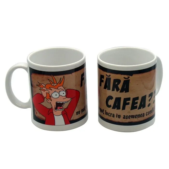 Cana cu mesaj Fara cafea, ceramica, multicolor, 250 ml