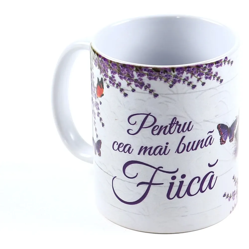 Cana cu mesaj, Pentru cea mai buna fiica, ceramica, multicolor, 330 ml