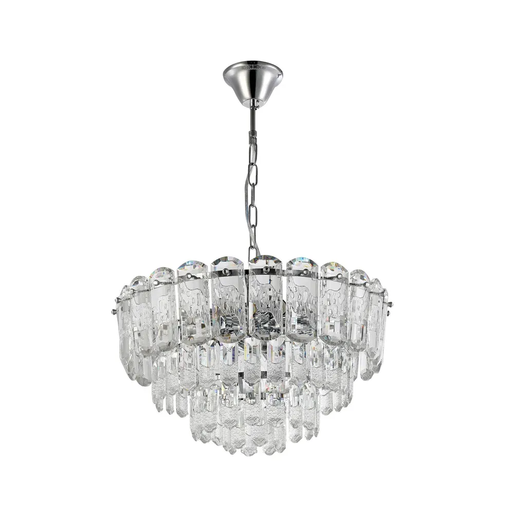 Candelabru Glamour KL118001, 10x E14, crom, 10 lumini, 40x40x100cm