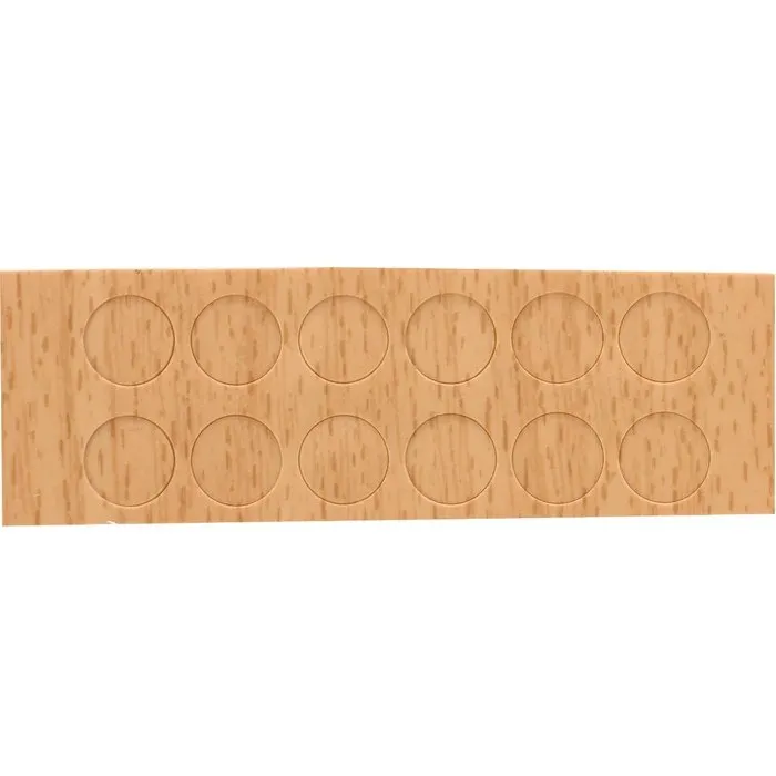 Capac autoadeziv, pentru mascare suruburi mobila, 9 mm, fag, set 12 bucati