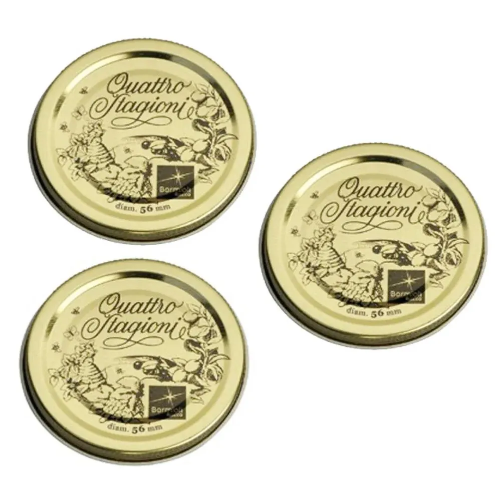 Capac borcan Bormioli Quattro Stagioni, metal, auriu, D 56 mm, set 3 bucati