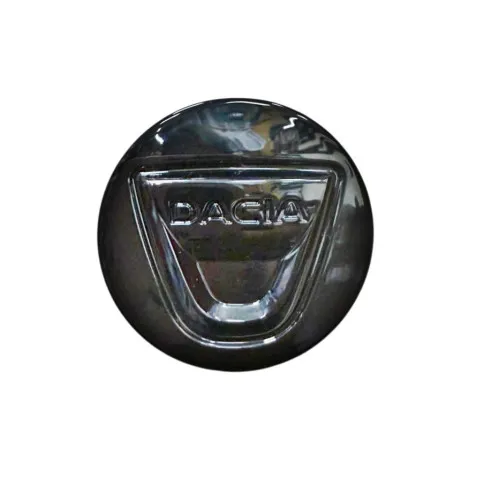 Capac janta original Dacia 55 mm negru lucios cu sigla relief compatibil Logan II Sandero II Duster I facelift